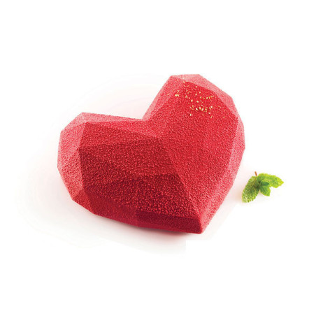 stampo per torta-cuore-origami-silikomart
