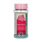 Perle di zucchero blu metallizzate - 80 g - funcakes