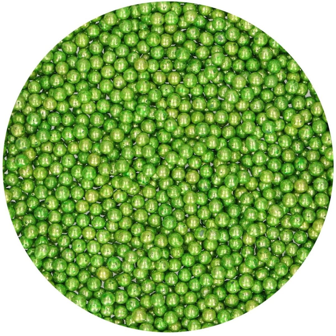 perle di zucchero verde metallizzato