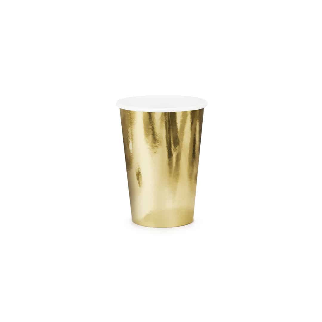 6 bicchieri in cartone metallizzato oro