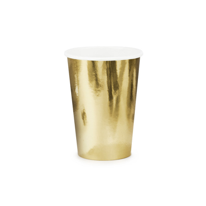 6 bicchieri in cartone metallizzato oro