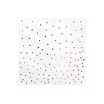20 tovaglioli di carta bianca con pois rosa-oro