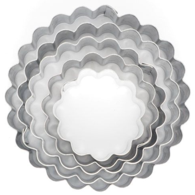 Set di 5 tagliabiscotti rotondi scanalati