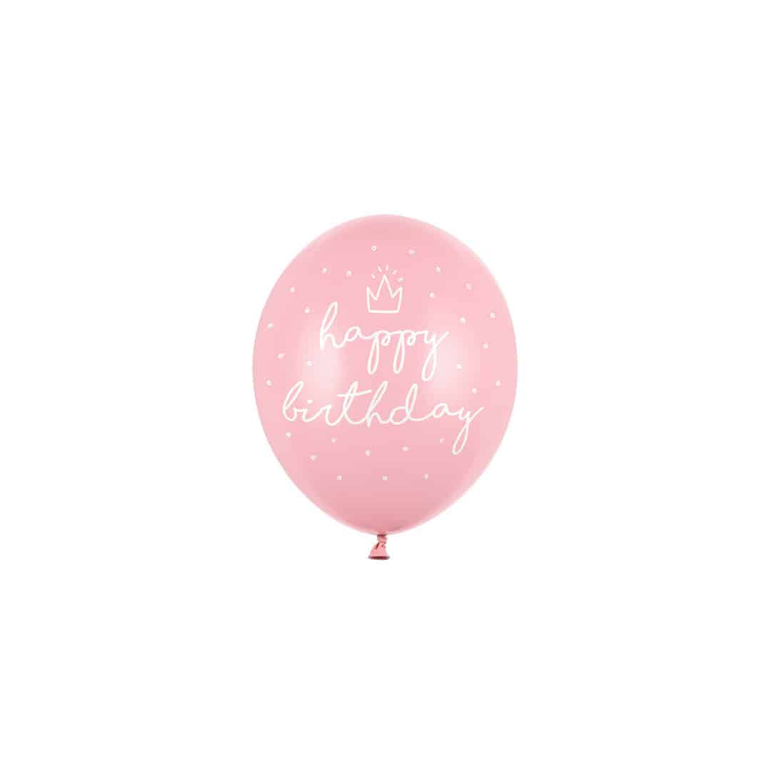 6 palloncini rosa di buon compleanno
