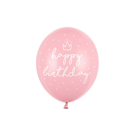 6 palloncini rosa di buon compleanno
