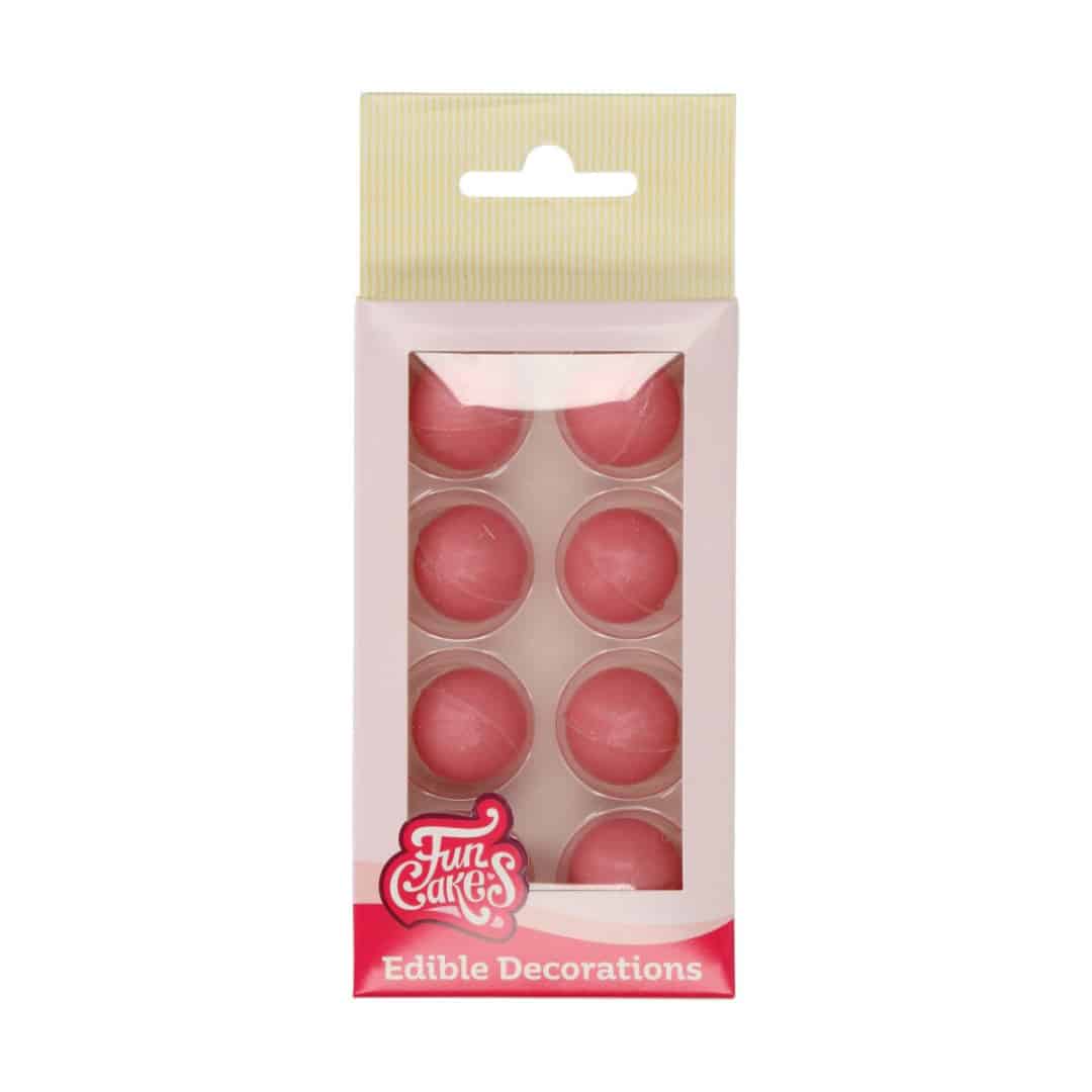 8 palline di cioccolato rosa da 2 cm
