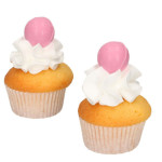 8 palline di cioccolato rosa funcakes da 2 cm