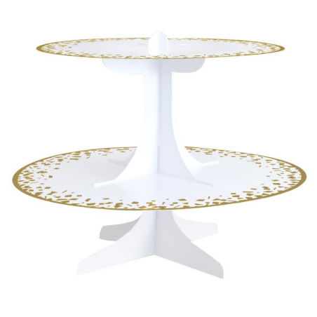 alzata per torta bianca e oro