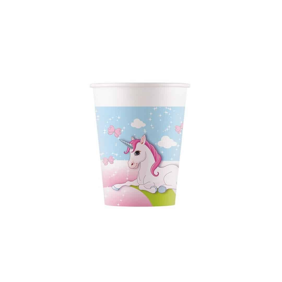 8 coppe party unicorno 20 cl