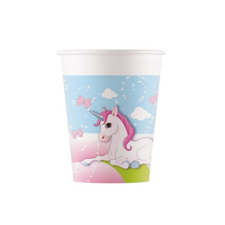 8 coppe party unicorno 20 cl
