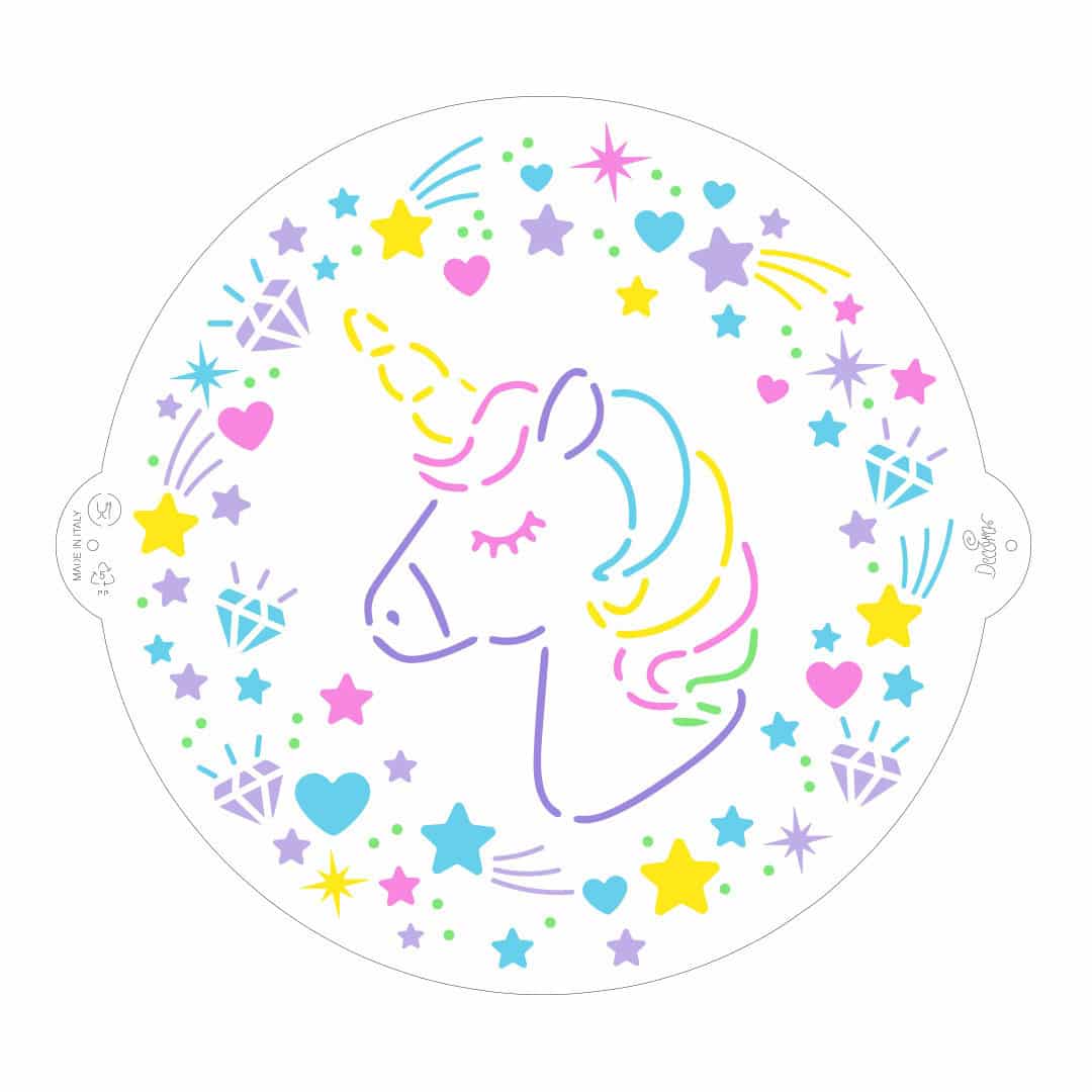 stencil per torta di unicorno
