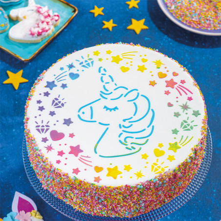 stencil per torta di unicorno