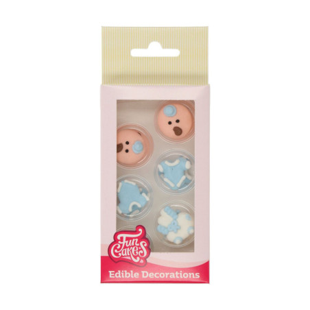 12 decorazioni baby-blue-zucchero
