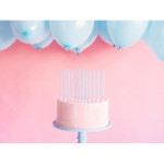 6 candele di compleanno lunghe blu pastello