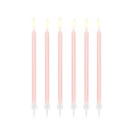 6 candele lunghe rosa pastello