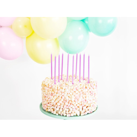 6 candeline lunghe viola per compleanno