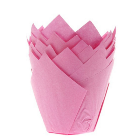24-Piatti per muffin rosa-tulipano