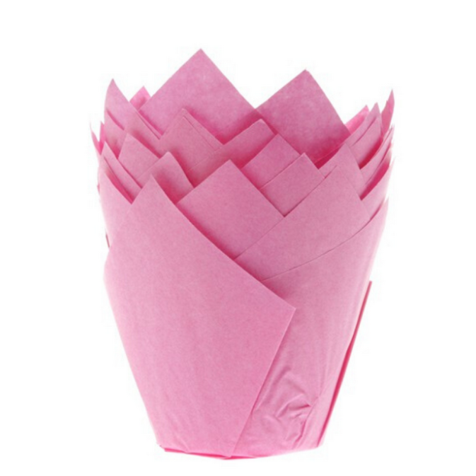 24-Piatti per muffin rosa-tulipano