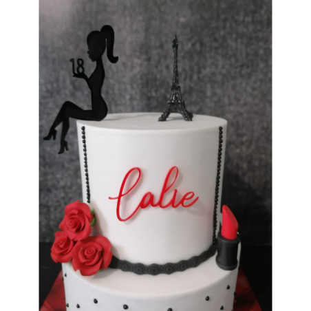 Cake Topper Silhouette di donna seduta da personalizzare