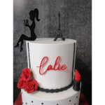 Cake Topper Silhouette di donna seduta da personalizzare