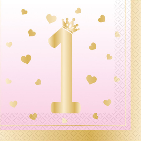 16 tovaglioli rosa per compleanno
