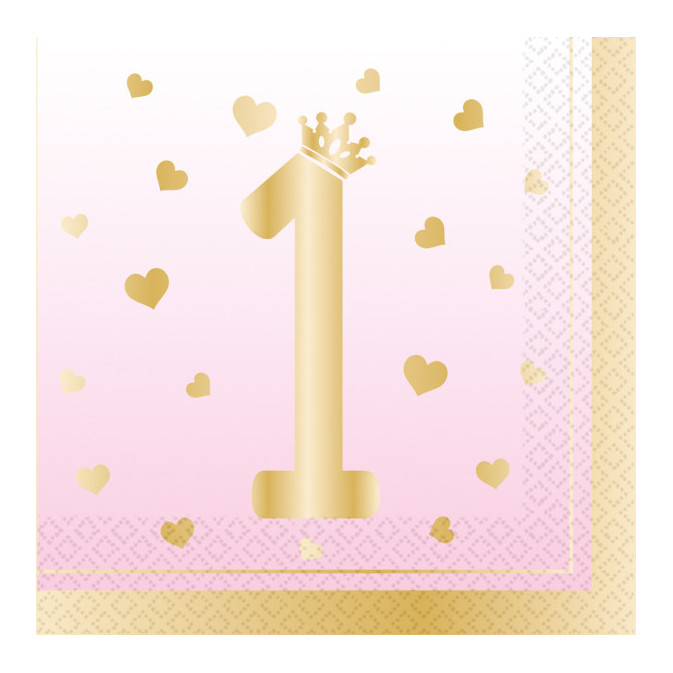 16 tovaglioli rosa per compleanno
