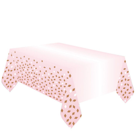 Tovaglia in carta oro rosa 180x120 cm | Stoviglie per compleanno
