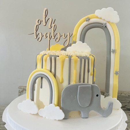 Cake Topper Oh Baby in legno