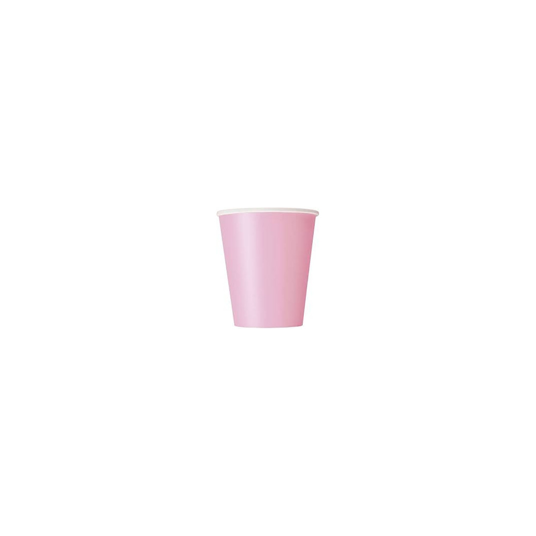 Set di 8 bicchieri economici in cartoncino rosa chiaro