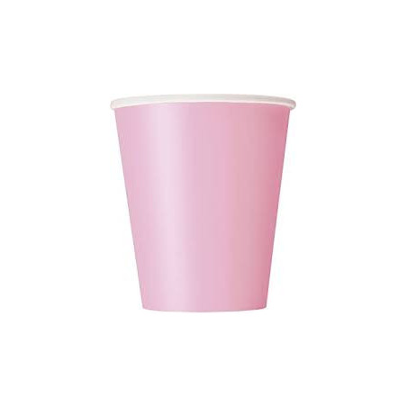 Set di 8 bicchieri economici in cartoncino rosa chiaro