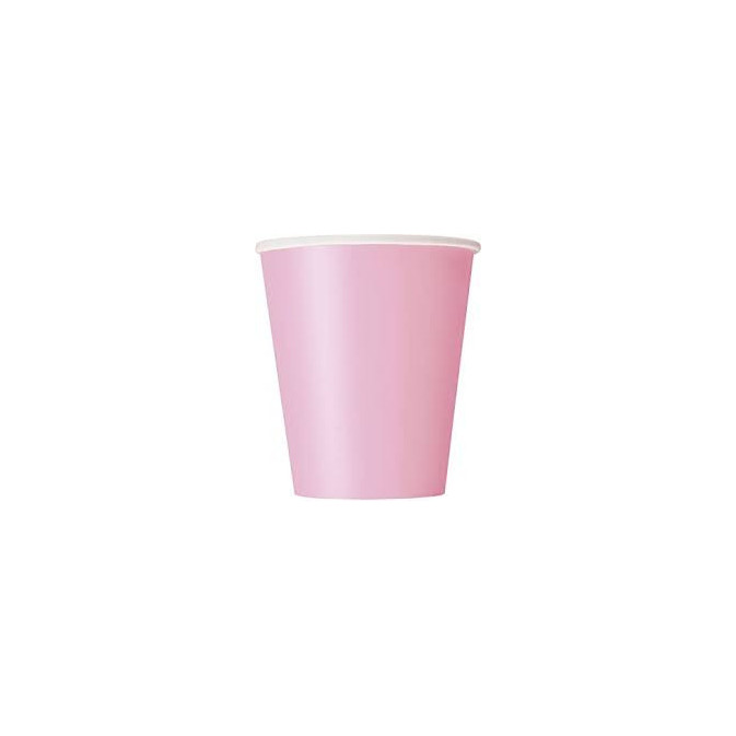 Set di 8 bicchieri economici in cartoncino rosa chiaro