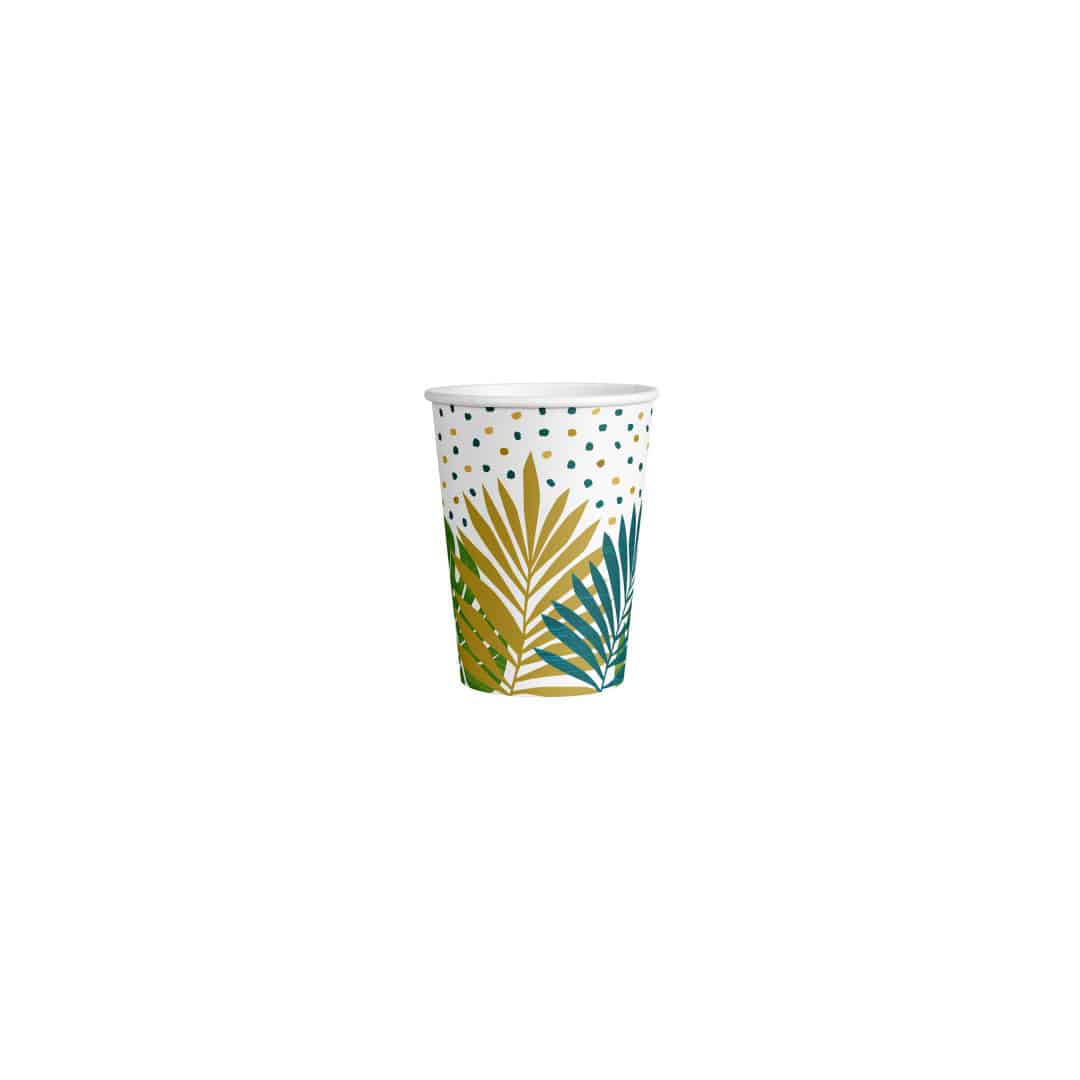 8 bicchieri di cartone tropicale