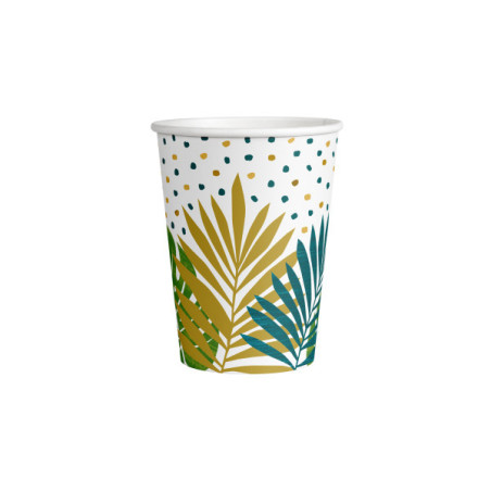 8 bicchieri di cartone tropicale