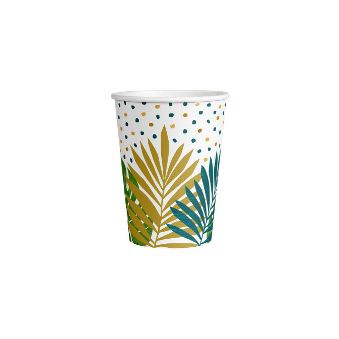 8 bicchieri di cartone tropicale