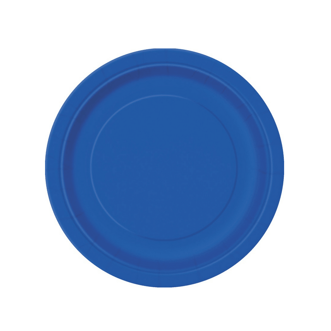 Piatti rotondi di carta di colore blu