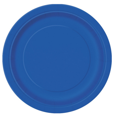 Piatti rotondi di carta di colore blu