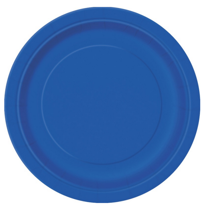 Piatti rotondi di carta di colore blu