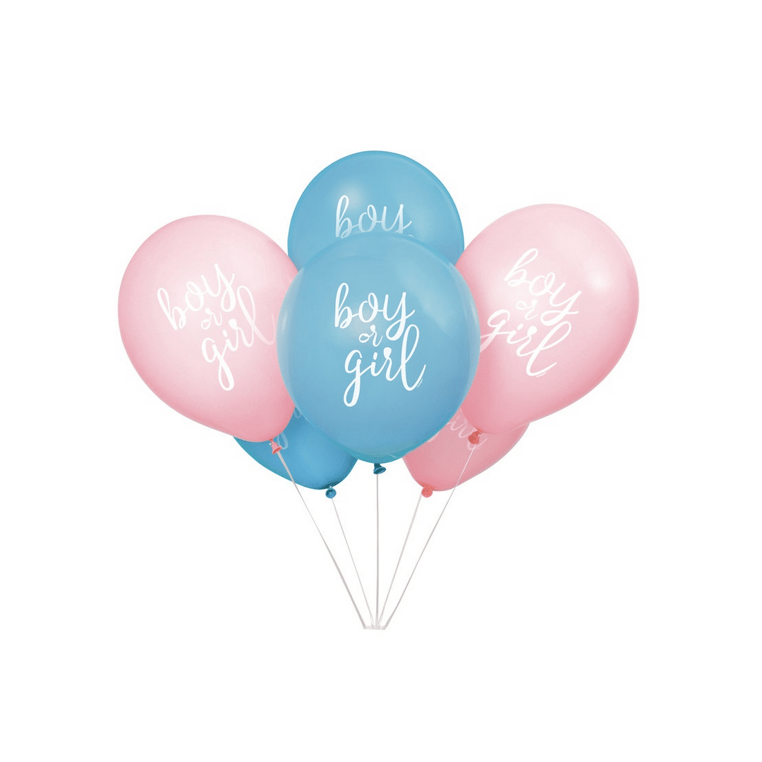 8 palloncini rosa e blu per ragazzo o ragazza
