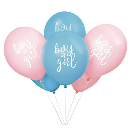 8 palloncini rosa e blu per ragazzo o ragazza