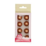 set di 8 palline di cioccolato bronzo-oro