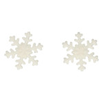 decorazioni a forma di fiocco di neve di zucchero bianco per tronchetto di Natale