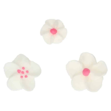Mescola 32 fiori di zucchero bianchi e rosa