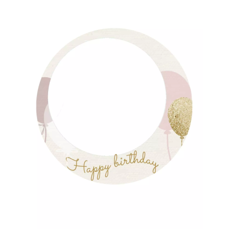 Foto commestibile di compleanno rotonda da personalizzare