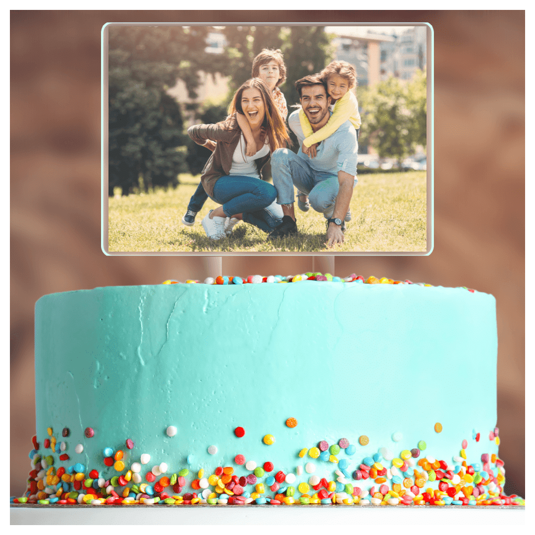 cake topper trasparente personalizzabile con foto