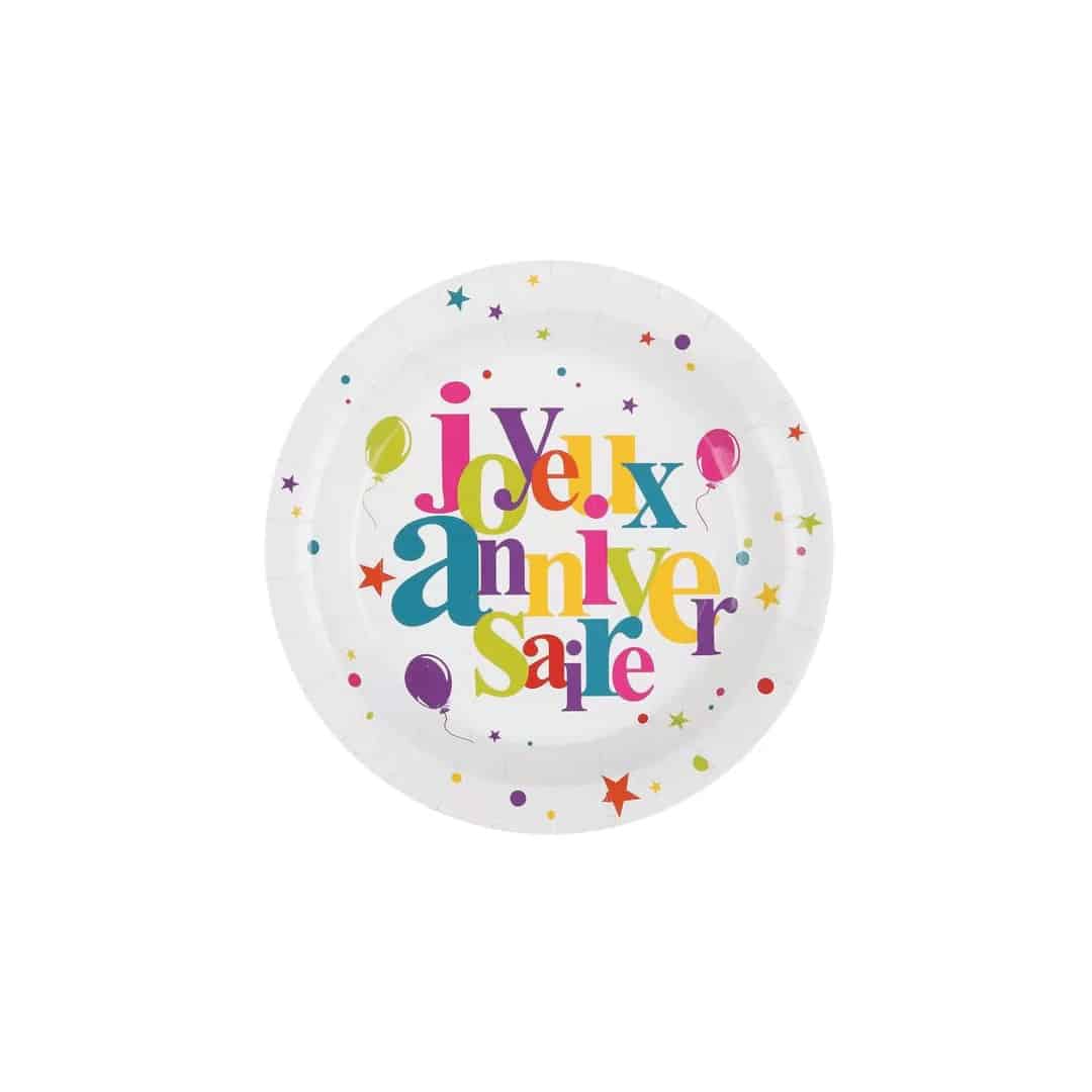 piatti multicolori di buon compleanno