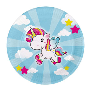 8 Piatti compleanno unicorno
