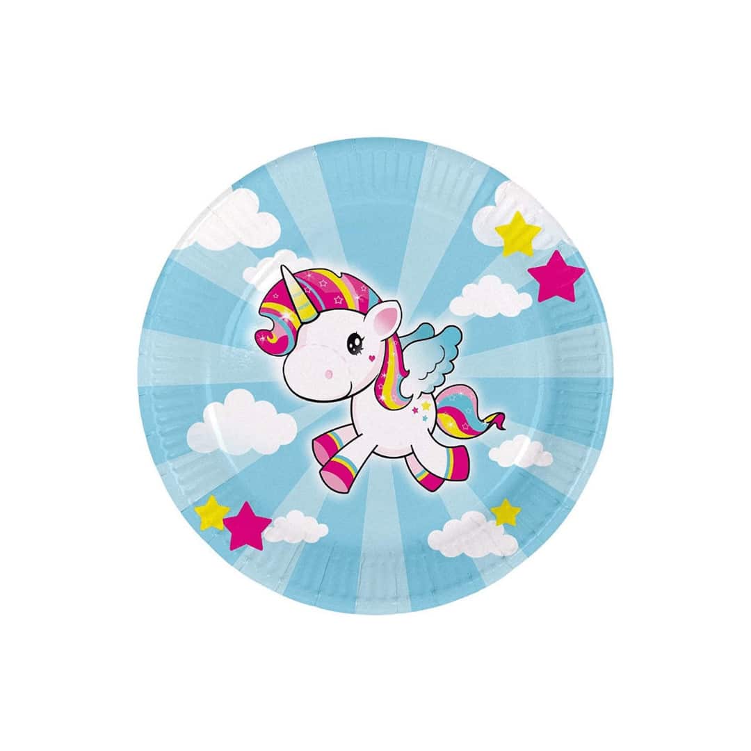 8 Piatti compleanno unicorno