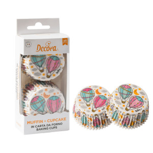 36 pirottini per cupcake con mongolfiere