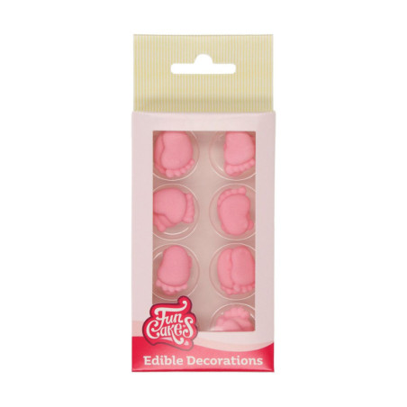 baby shower con i piedini rosa nella torta di zucchero