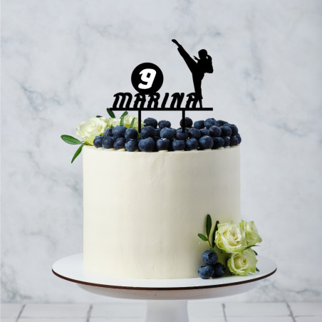 cake-topper-arte-marziale-donna-personalizzabile